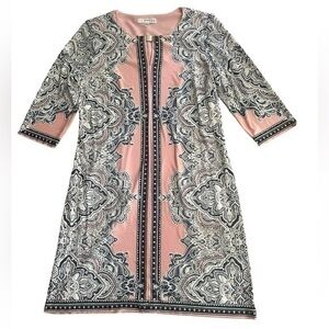 Studio One New York 3/4 Sleeve Pull On Dress - Womens Size Medium - Pink